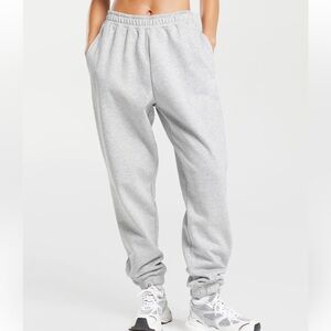 Gymshark Training Day Fleece Joggers in Light Grey Core Marl SIZE XS